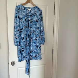 Lily Pulitzer Olivine Undersea Print Long Sleeve A-Line Dress